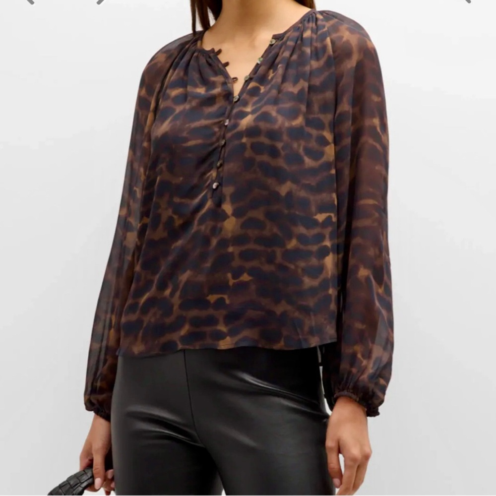 Rails Brown and Black Sheer Blouse - Picture 6 of 16